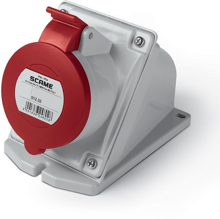 Промишлен контакт 3P+Е 32A IP44 серия Optima Scame, 512.3256