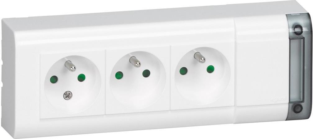 Контакт 3х френски стандарт 16A открит монтаж Legrand, LEGRAND, 50609