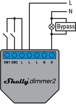 Микромодул Smart реле 1х димер 200VA без неутрала Shelly Dimmer 2 - 262184