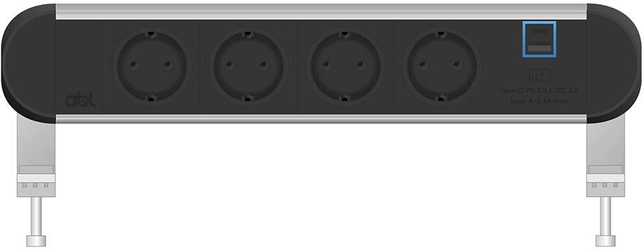 Модул Chroma 5M с 4х Шуко и USB тип A+C, цвят Черен, ABL, ABL Сърбия, 2A00F4A3