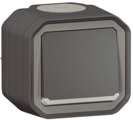 Бутон с подсветка моноблок за открит монтаж цвят Антрацит IP55 Plexo New Legrand, LEGRAND, 69782L
