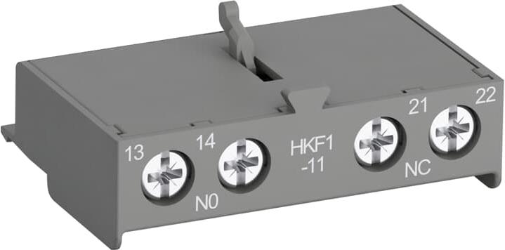 Помощен контакт 1NO-1NC, HKF1-11, за моторна защита, за челен монтаж ABB, 1SAM201901R1001
