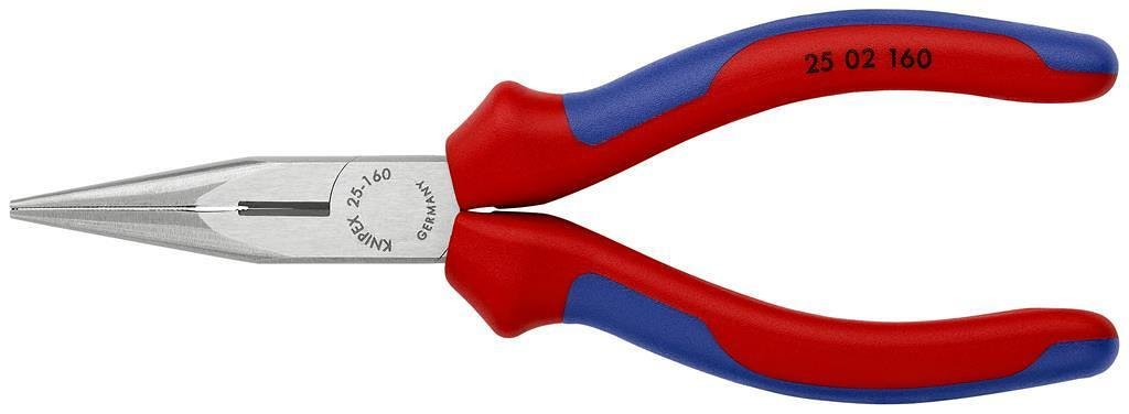 Клещи резачки с остър връх, синьо-червена ръкохватка 160мм, Knipex - K2502160