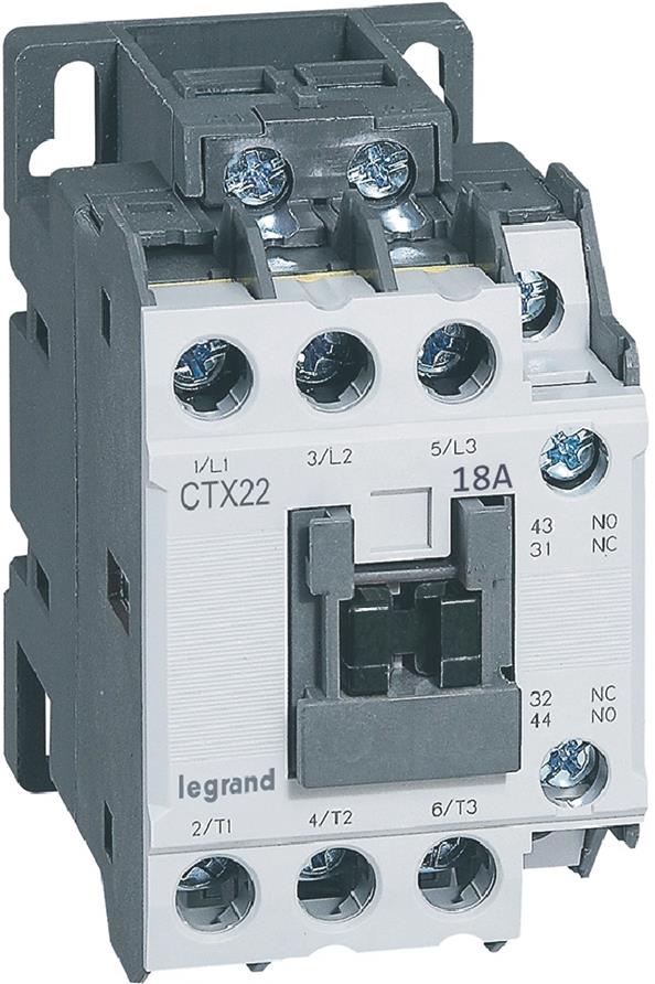 Контактор CTX3-22 3P 7.5kW (18A AC-3) 1NO-1NC 24V DC Legrand1, LEGRAND НИСКО НАПРЕЖЕНИЕ, 416101