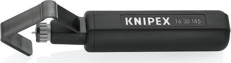 Кабелен нож, за изолация Ø19-40мм, черна ръкохватка 145мм, с фиксатор, Knipex - K1630145SB
