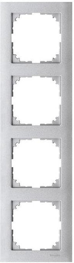 Рамка 4х цвят Алуминий, M-Pure System M  Merten SE /до изчерпване/, SCHNEIDER ELECTRIC, MTN4040-3660