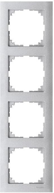 Рамка 4х цвят Алуминий, M-Pure System M  Merten SE /до изчерпване/, SCHNEIDER ELECTRIC, MTN4040-3660