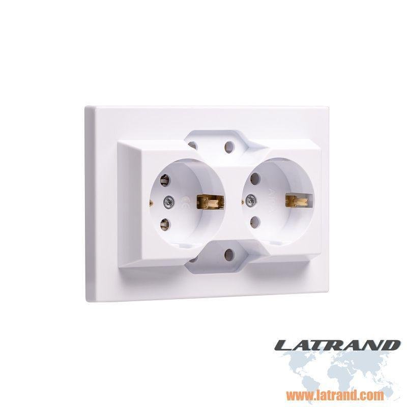 ATRA - Контакт четворен Каре 3 Бял за скрит монтаж 5403 16A 250V, АТРА