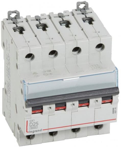Автоматичен прекъсвач DX3 4P 25A крива D 6kA Legrand, LEGRAND НИСКО НАПРЕЖЕНИЕ, 408149