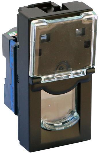 Розетка RJ45 UTP cat.6 1 мод. цвят Черен Mosaic Legrand, LEGRAND, 79461L