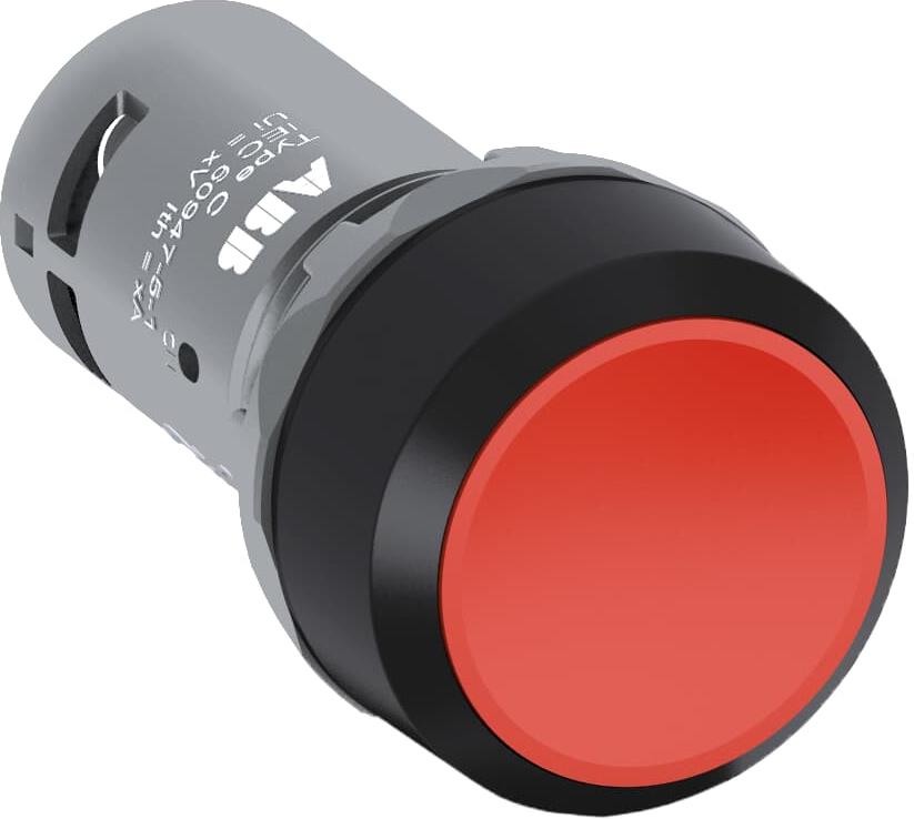 Бутон червен CP1-10R-10 1NO пластмасов ринг Ø22mm Compact ABB, 1SFA619100R1011