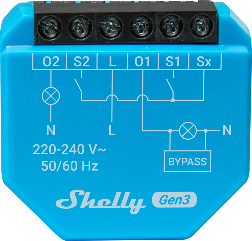 Микромодул Smart реле 2х On/Off 3A БЕЗ НЕУТРАЛА Shelly 2L Gen3 - 261644, SHELLY