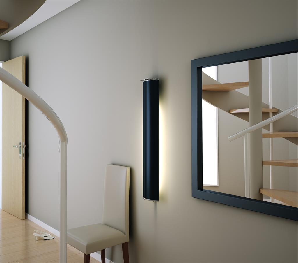 Сушилка за кърпи Velvet, 103х21см, с нагревател 85W, Черна PAX