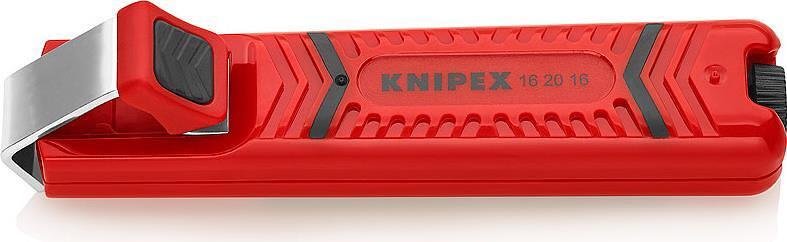 Кабелен нож, за изолация Ø8-28мм, червена ръкохватка 130мм, с фиксатор, Knipex - K162028SB