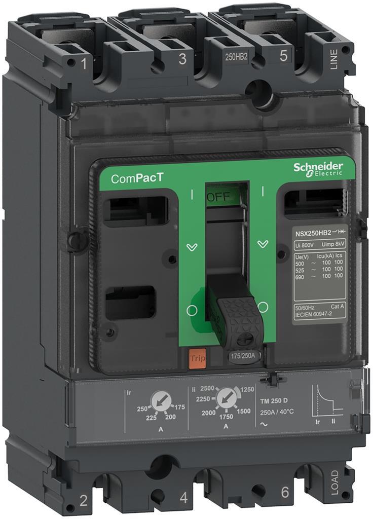 Автомат NSX250N 3P 160А TM 50kA регулируем (In x 0.7...1) SE, SCHNEIDER ELECTRIC НИСКО НАПРЕЖЕНИЕ, C25N3TM160