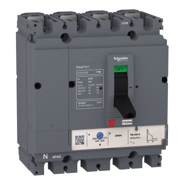 Автомат CVS250B 4P 250А TM 25kA регулируем (In x 0.7...1) SE, SCHNEIDER ELECTRIC НИСКО НАПРЕЖЕНИЕ, LV525323
