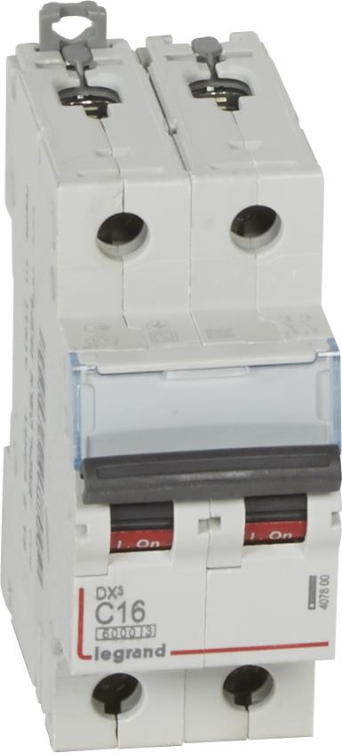 Автоматичен прекъсвач DX3 2P 16A крива С 6kA Legrand, LEGRAND НИСКО НАПРЕЖЕНИЕ, 407800