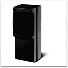 Табло за индустриални контакти и DIN модули IP66, UV, PG вход, серия BLOCK (4 DIN и плътен капак без отвори) черно Scame-632.1510-000N