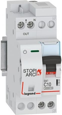 Автоматичен прекъсвач AFDD серия DX3 STOP ARC 1P+ND крива C 10A, LEGRAND НИСКО НАПРЕЖЕНИЕ, 415929