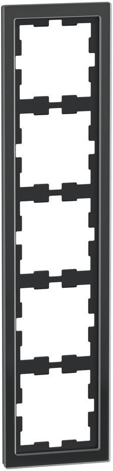 Рамка 5х цвят Черен оникс System Design Merten SE, SCHNEIDER ELECTRIC, MEG4050-6503