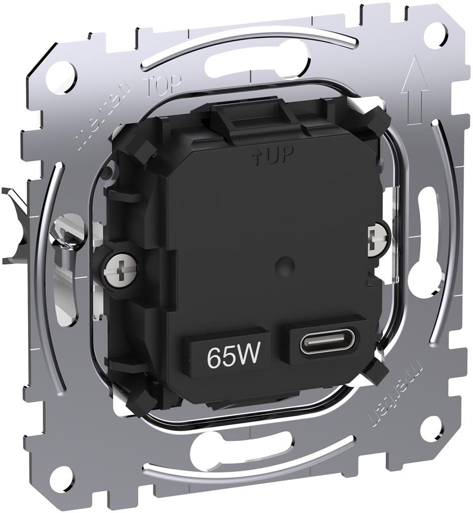 Розетка USB за зареждане тип C Power Delivery 65W механизъм Merten SE, SCHNEIDER ELECTRIC, MEG4366-0130