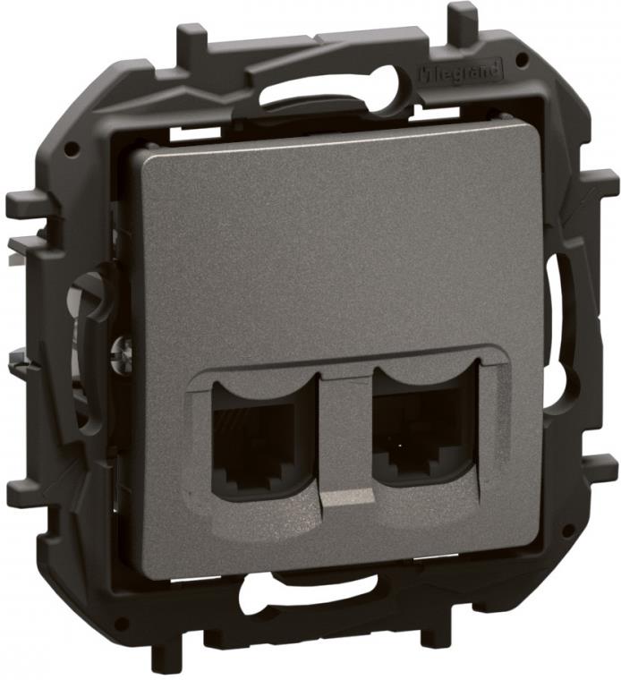 Розетка RJ11+RJ45 cat.6 UTP цвят Сив Niloe New Legrand, LEGRAND, NP492MG