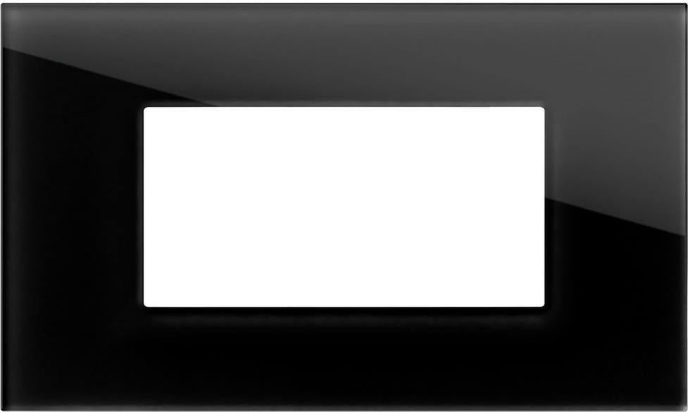 Рамка 4 мод. цвят Черно стъкло Modul Edge TEM, OG40GDM