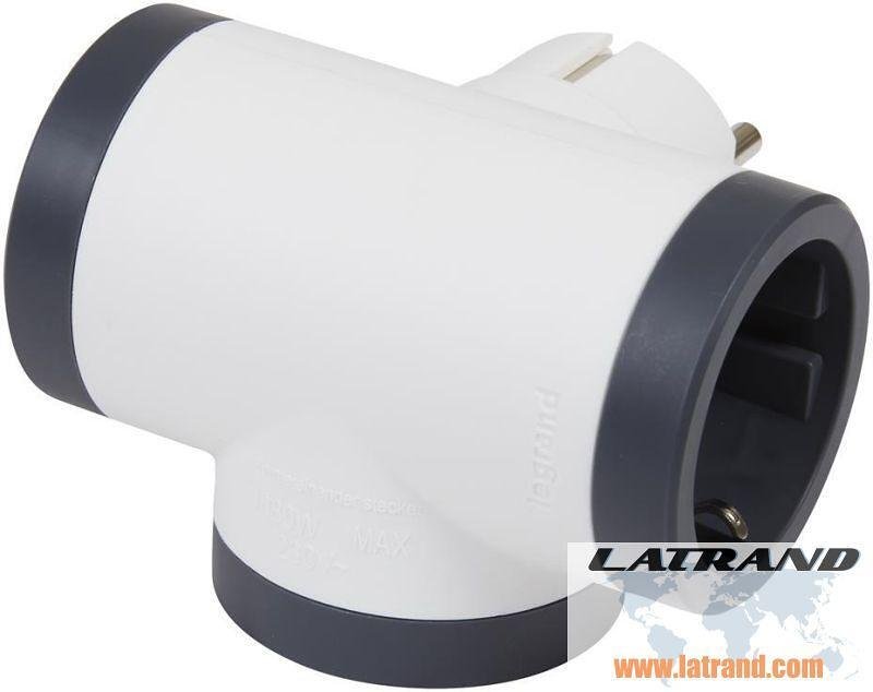 LEGRAND - 694520 Адаптер за контакт 3х Шуко Т-образен бял Legrand