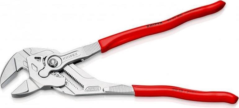 Клещи раздвижени, хромирани, червена ръкохватка 300мм, Knipex - K8603300