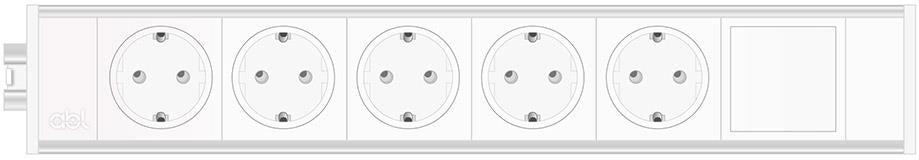 Модул Link 6M с 5х Шуко и 1х празен модул, цвят Бял, ABL, ABL Сърбия, 2M21F5A1