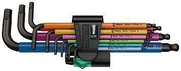 Комплект шестограми, 9х (1.5…10), в щипка, 950 SPKL L-key Multicolour 1 Wera - W022089