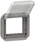 Адаптер за Mosaic 45x45мм с прозрачен капак механизъм цвят Сив IP55 Plexo New Legrand, LEGRAND, 69580L