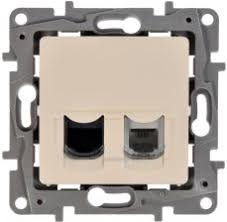 Розетка RJ11+RJ45 cat.6 UTP без крачета цвят крем Niloe Legrand  /до изчерпване/, LEGRAND, 664872