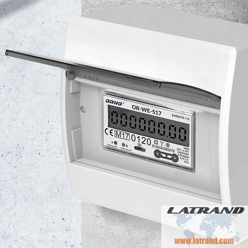 Трифазен електромер за ДИРЕКТНО мерене на ел. енергия, Modbus, до 4 тарифи