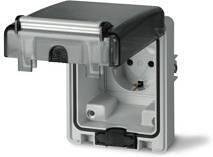 Контакт шуко 2P+Е 16A IP66 серия Domoplus панелен монтаж 84х106мм Scame-570.6407