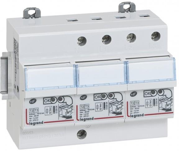 Катоден отводител тип 2+3 SPD 12kA 275V 3P+N L Legrand, LEGRAND НИСКО НАПРЕЖЕНИЕ, 3953