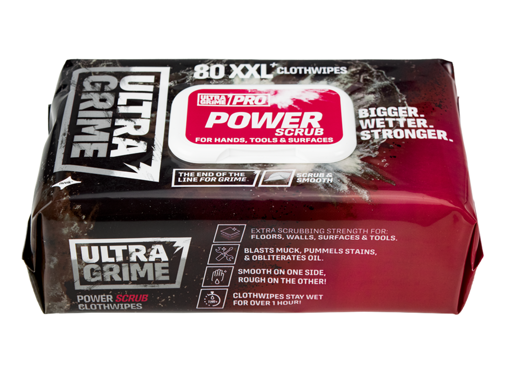 Мокри кърпи абразивни UltraGrime PRO Power Scrub 80бр. с размер 38х25см в пакет, ULTRA GRIME, U5920