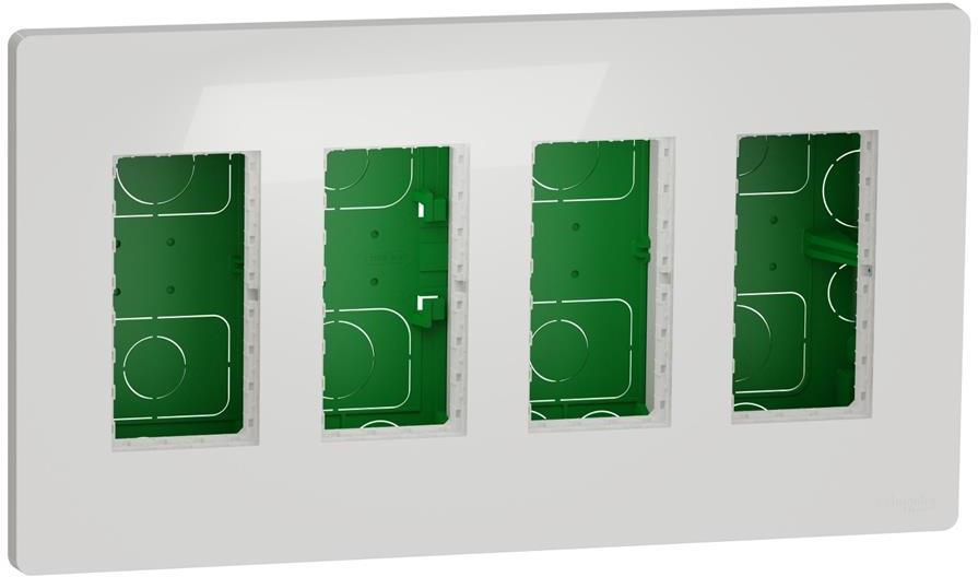 Моноблок за скрит монтаж 4x4 мод. цвят Бял Unica System+ SE, SCHNEIDER ELECTRIC, NU174418