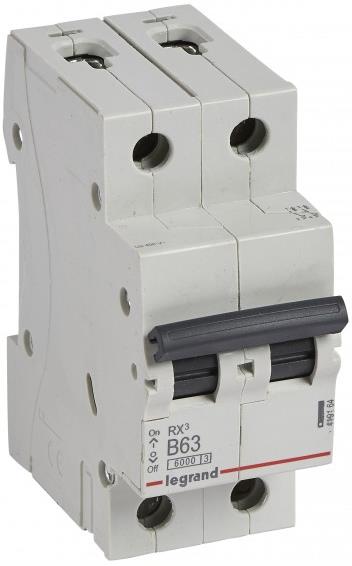 Автоматичен прекъсвач RX3 2P 63A крива В 6kA Legrand, LEGRAND НИСКО НАПРЕЖЕНИЕ, 419164