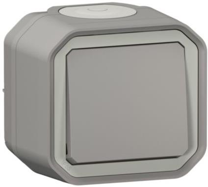 Девиаторен ключ моноблок за открит монтаж цвят Сив IP55 Plexo New Legrand, LEGRAND, 69711L