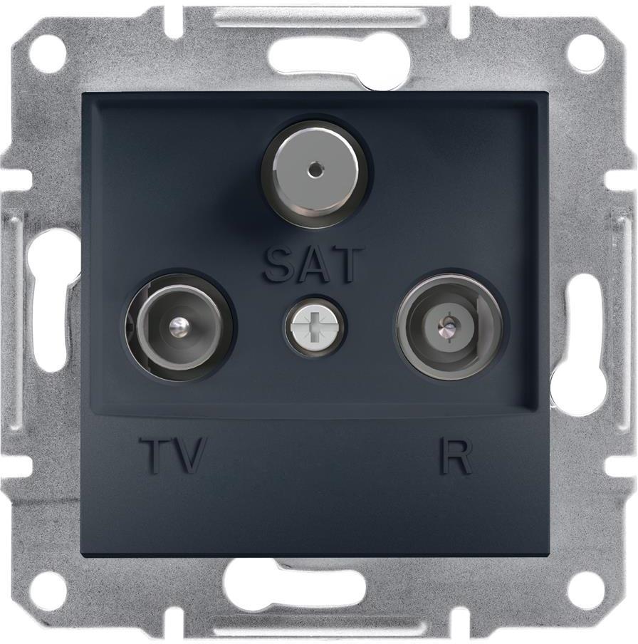 Розетка TV+R+SAT крайна 1dB цвят Антрацит Asfora SE, SCHNEIDER ELECTRIC, EPH3500171
