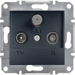 Розетка TV+R+SAT крайна 1dB цвят Антрацит Asfora SE, SCHNEIDER ELECTRIC, EPH3500171