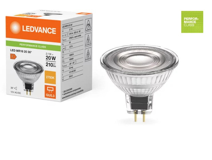 LED ЛАМПА MR16 20 36 P 2.1W 827 GU5.3 LEDVANCE