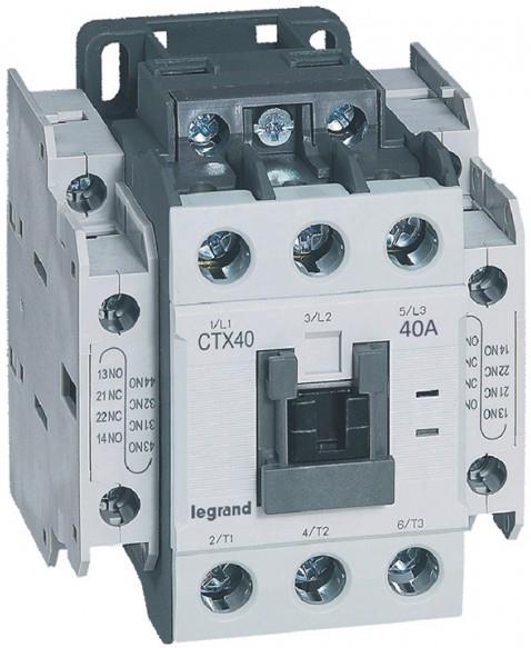 Контактор CTX3-40 3P 18.5kW (40A AC-3) 2NO-2NC 230V 50/60Hz Legrand, LEGRAND НИСКО НАПРЕЖЕНИЕ, 416136