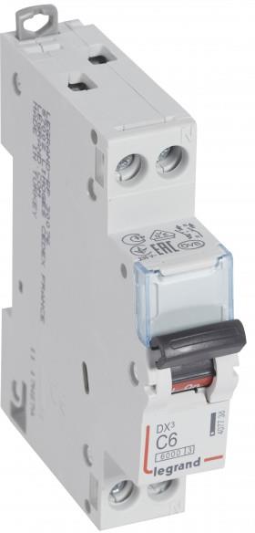 Автоматичен прекъсвач DX3 1P+N 6A крива С 6kA Legrand, LEGRAND НИСКО НАПРЕЖЕНИЕ, 407738