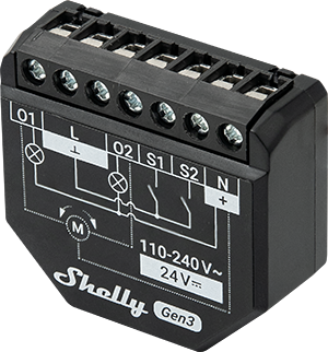 Микромодул Smart реле 2х On/Off или щори 10A изисква неутрала Shelly 2PM Gen3 - 261903, SHELLY