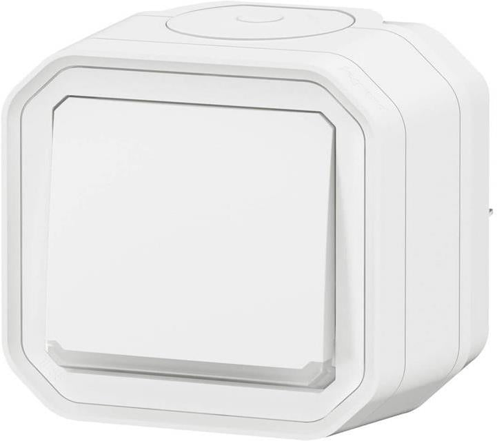 Бутон с подсветка моноблок за открит монтаж цвят Бял IP55 Plexo New Legrand, LEGRAND, 69762L