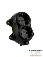 ATRA - Двоен контакт шуко 16А открит монтаж IP21 черен - 5220, АТРА