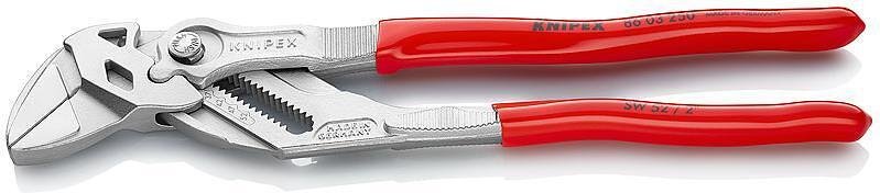 Клещи раздвижени, хромирани, червена ръкохватка 250мм, Knipex - K8603250