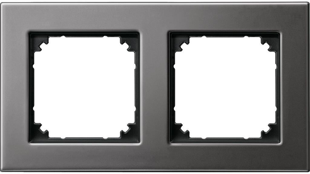 Рамка 2х цвят Родий, метал System M Merten SE, SCHNEIDER ELECTRIC, 475214